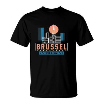 Brussel Belgium Skyline Art Gift T-Shirt | Mazezy