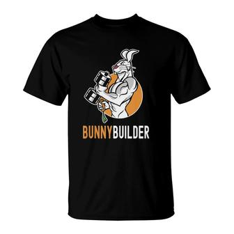 Bunnybuilder Easter Bunny Workout Weightlifting Funny Gym Tank Top T-Shirt | Mazezy