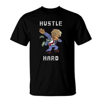 Business Owner Hustle Hard Dabbing Man T-Shirt | Mazezy