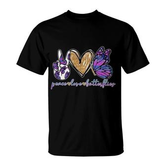 Butterfly Peace Love T-Shirt | Mazezy