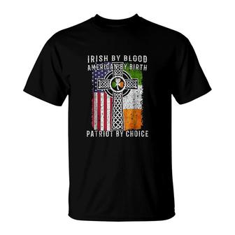 By Blood American By Birth Patriot By Choice T-Shirt | Mazezy