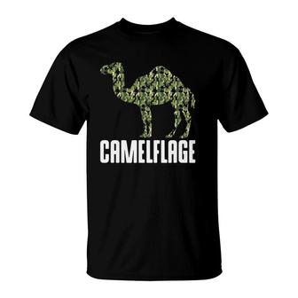 Camouflage Camel Dromedary Camelflage Hump Day Camo Outfit T-Shirt | Mazezy