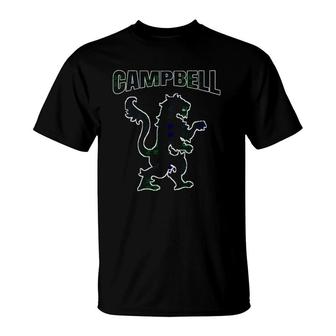 Campbell Clan Kilt Tartan Lion Namesake Scottish T-Shirt | Mazezy UK
