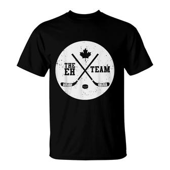 Canada Eh Team Funny Hockey T-Shirt | Mazezy