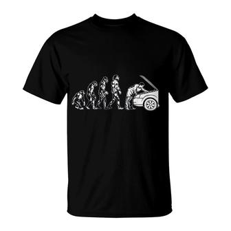 Car Mechanic Evolution Cute Repairman Funny Technician Gift T-Shirt | Mazezy