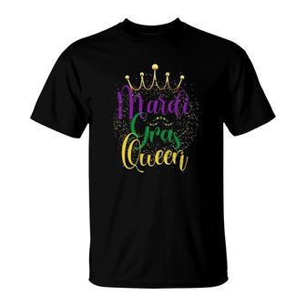Carnival Celebration Gift Party Costume Queen Mardi Gras T-Shirt | Mazezy