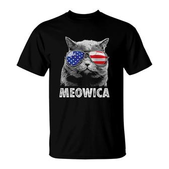 Cat 4th Of July Meowica Merica Men Usa American Flag T-Shirt | Mazezy