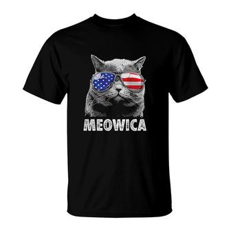 Cat 4th Of July Meowica T-Shirt | Mazezy