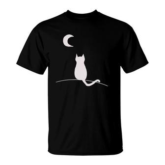 Cat And The Moon T-Shirt | Mazezy