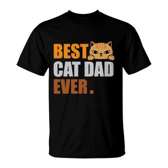 Cat Dad Fathers Day Kitty Daddy Papa Christmas T-Shirt | Mazezy