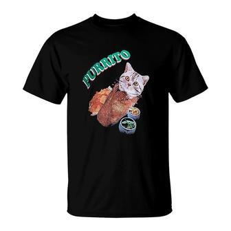 Cat In A Burrito Funny Mexican Food T-Shirt | Mazezy