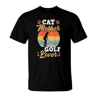 Cat Mother Golf Retro Vintage Style Cute Golf Mom Gear T-Shirt | Mazezy