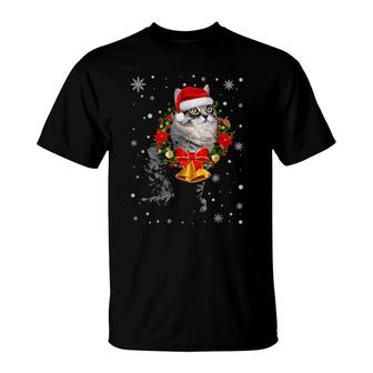 Cat Ragamuffin Tree Christmas Light T-Shirt | Mazezy