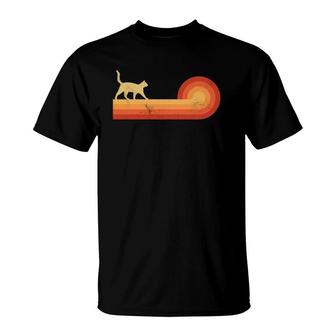 Cat Retro Vintage 60S 70S Sunset Kitty Kitten Animal Lovers T-Shirt | Mazezy
