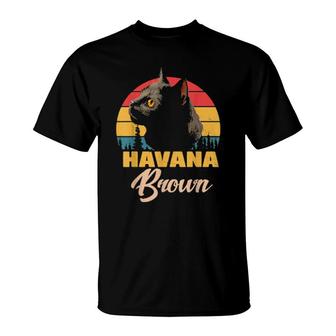Cats 365 Retro Havana Brown Cat T-Shirt | Mazezy