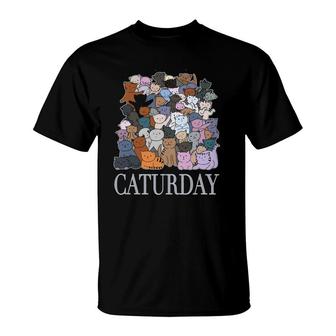 Caturday Cat Person Kitty Kitten Cats Meow Saturday T-Shirt | Mazezy