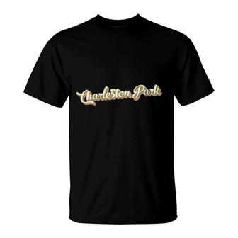 Charleston Park Retro Art Baseball Font Vintage T-Shirt | Mazezy