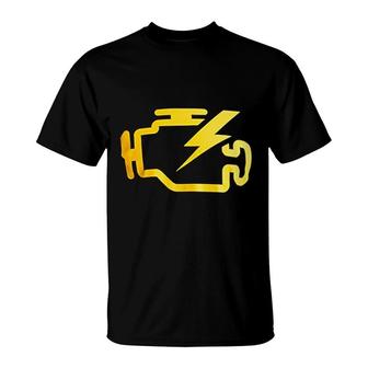 Check Engine Light Funny Mechanic T-Shirt | Mazezy