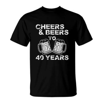Cheers Beers To 40 Years T-Shirt | Mazezy