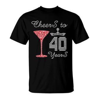 Cheers To 40 Years 40Th Birthday Party Outfit Born In 1982 T-Shirt | Mazezy
