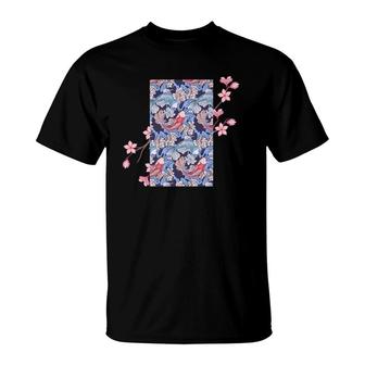 Cherry Blossom Japanese Koi Fish Nishikigoi Koi Carp T-Shirt | Mazezy