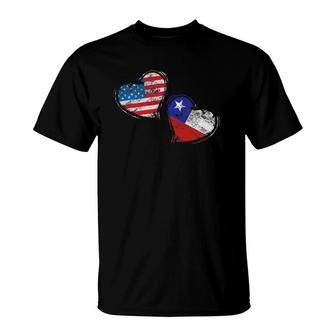 Chilean American Flag Chile Pride Camisetas T-Shirt | Mazezy