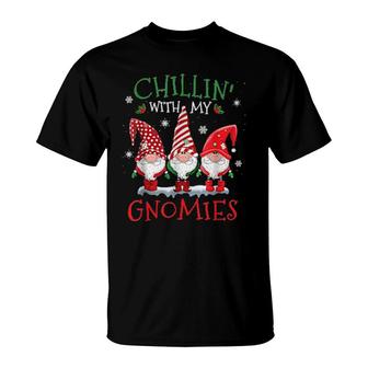 Chillin' With My Gnomies Hilarious Gnome Christmas T-Shirt | Mazezy