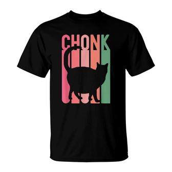 Chonk Fat Cat Mom Girl Retro Christmas Oh Lawd He Coming Her T-Shirt | Mazezy