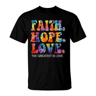 Christian Faith Hope Love Vintage Retro T-Shirt | Mazezy