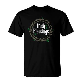 Christian St Patrick's Day Gift Four Leaf Clover Irish Prayer T-Shirt | Mazezy
