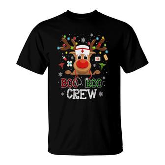 Christmas Boo Boo Crew Reindeer Nurse Buffalo Plaid Nurse T-Shirt | Mazezy
