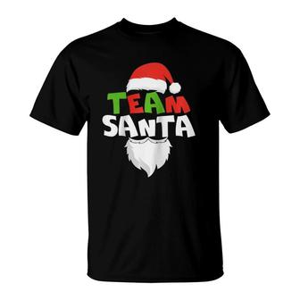 Christmas Family Matching Pajamas Gifts Team Santa Raglan Baseball Tee T-Shirt