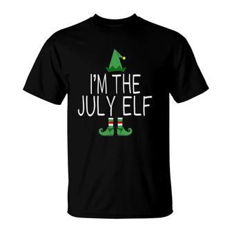 Christmas In July Matching Family Funny I'm The July Elf T-Shirt | Mazezy