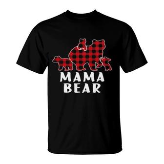 Christmas Mama Bear Plaid Pajama Sweat T-Shirt | Mazezy