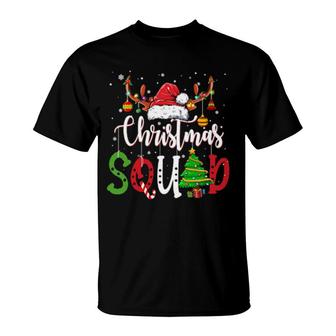 Christmas Squad Santa Hat Reindeer Christmas Lights T-Shirt | Mazezy