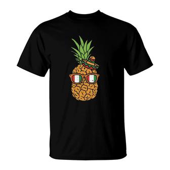Cinco De Mayo Pineapple Mexican Fruit Sunglasses Flag T-Shirt | Mazezy