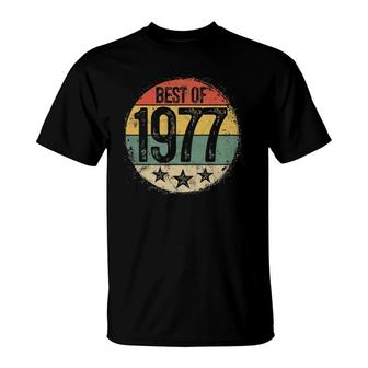 Circular Vintage Best Of 1977 45 Years Old Gift 45Th Birthday T-Shirt | Mazezy