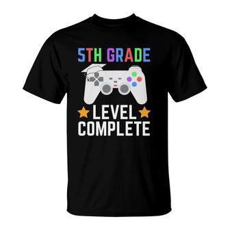 Class Of 2021 5Th Grade Level Complete Gamer Graduation Gift T-Shirt | Mazezy