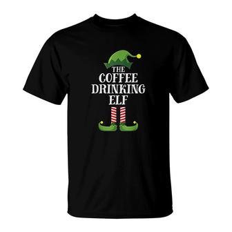 Coffee Drinking Elf T-Shirt | Mazezy