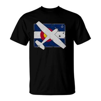 Colorado Pilots State Flag C172 Skyhawk Airplane Vintage T-Shirt | Mazezy
