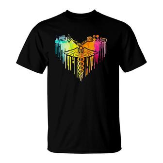 Colorful Heart Nurse Er Rn Cdn Medical Nurse Student Gift T-Shirt | Mazezy