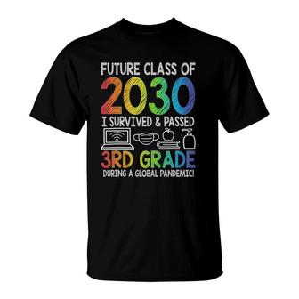 Colourful Class Of 2030 3Rd Grade Last Day Of School T-Shirt | Mazezy