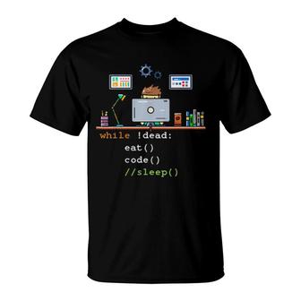 Computer Science Python Programmer Eat Code Sleep T-Shirt | Mazezy