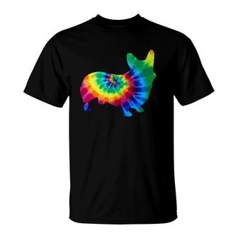 Corgi Tie Dye Vintage Hippie Dog Corgi Mom Dad T-Shirt | Mazezy