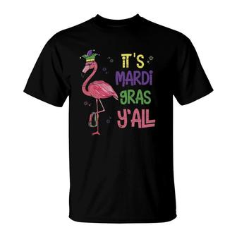 Costume Party Gift It's Mardi Gras Y'all Flamingo Mardi Gras T-Shirt | Mazezy