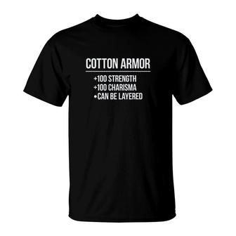 Cotton Armor Stats T-Shirt | Mazezy