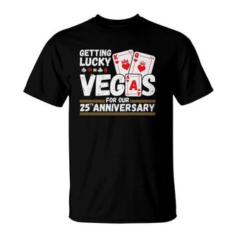 Couples Married 25 Years Vegas 25Th Wedding Anniversary T-Shirt | Mazezy