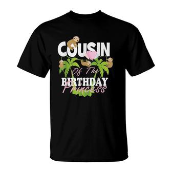 Cousin Of The Birthday Princess Sloth Girl B-Day Party T-Shirt | Mazezy
