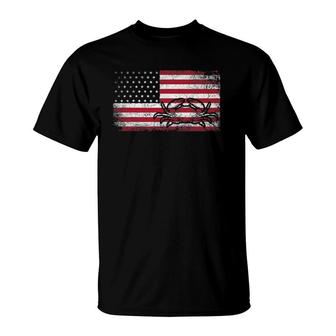 Crab Fisheries American Flag Vintage T-Shirt | Mazezy