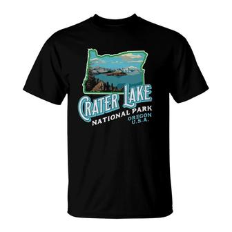Crater Lake National Park Vintage Oregon Retro T-Shirt | Mazezy